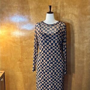 Eloquii Geometric Mesh Midi Dress – Size 22 – Statement Print